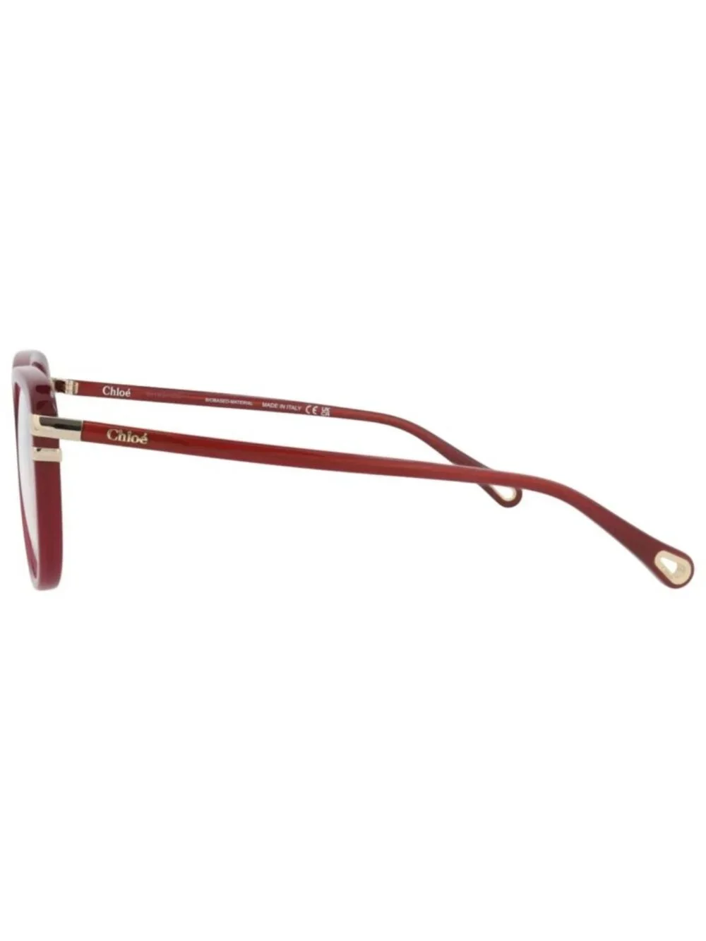 New Chloé Women's Eyeglasses Square Rectangle Bio Acetate Frame Burgundy Eye